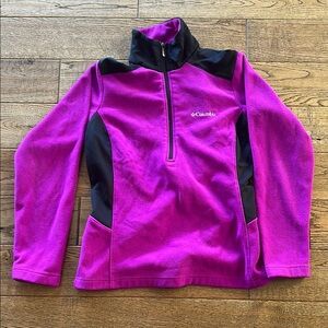 Columbia Purple and Black Fleece Jacket Half-Zip